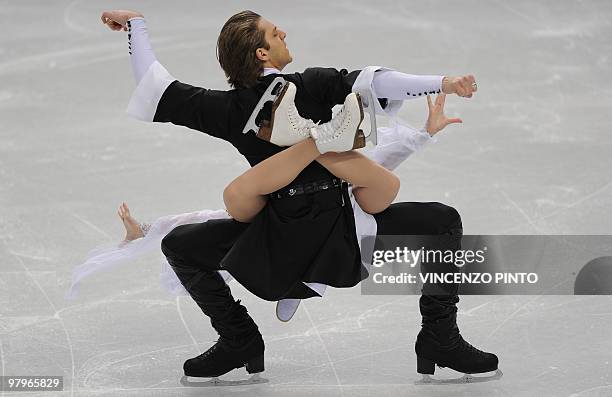 Georgia's Allison Reed and Otar Japaridze perform during the original dance of the ice dance event of the 2010 Winter Olympics at the Pacific...