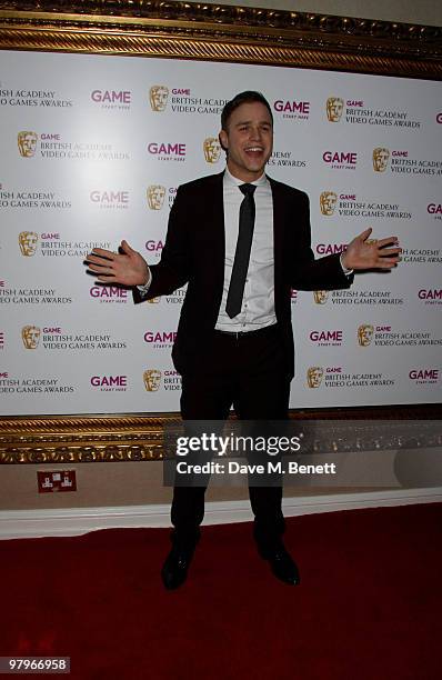 Olly Murs attends the BAFTA Video Games Awards at the "Park Lane Hotel" on March 19, 2010 in London, England.