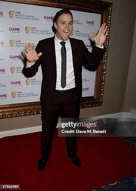 Olly Murs attends the BAFTA Video Games Awards at the "Park Lane Hotel" on March 19, 2010 in London, England.