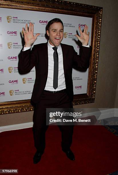 Olly Murs attends the BAFTA Video Games Awards at the "Park Lane Hotel" on March 19, 2010 in London, England.