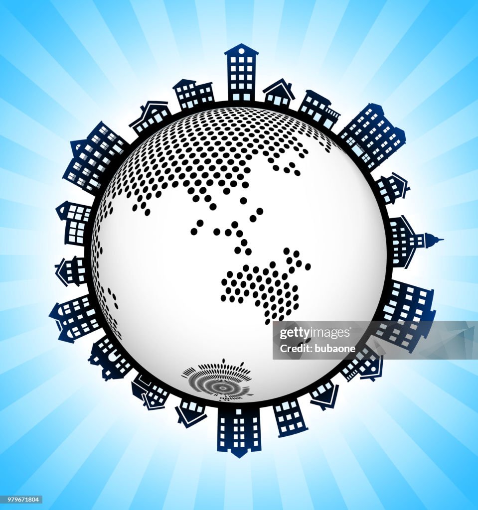 Australia on Rural Cityscape Skyline Background