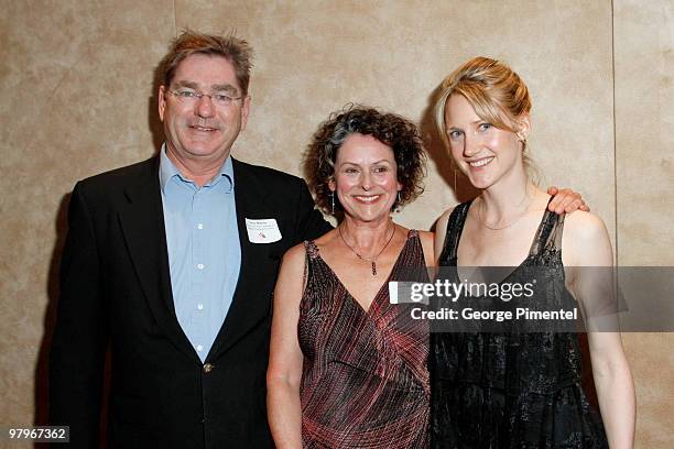Vice-Chair of Western Canada ACCT Terry McEvoy, nominee/actress Gabrielle Rose and host Sonja Bennett attend the 30th Annual Genie Award Nominee...
