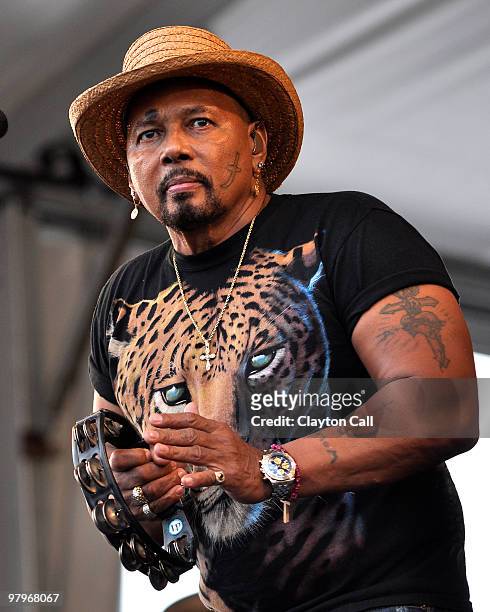 Aaron Neville performing with the Neville Brothers at the New Orleans Jazz & Heritage Festival on May 3, 2009.