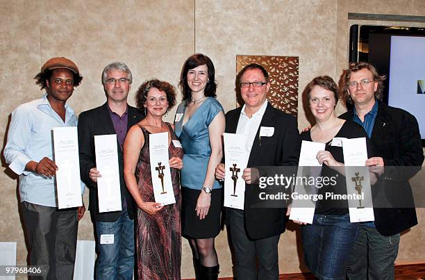 Nominee Charles Officer, nominee Stephen Hegyes, nominee/actress Gabrielle Rose, CEO of the Academy of Canadian Cinema and Television Sara Morton,...