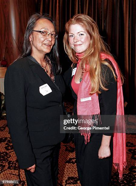 Actress/recipient of the Order of Canada Tantoo Cardinal and Genie Award Web host Alexandra Staseson attend the 30th Annual Genie Award Nominee...