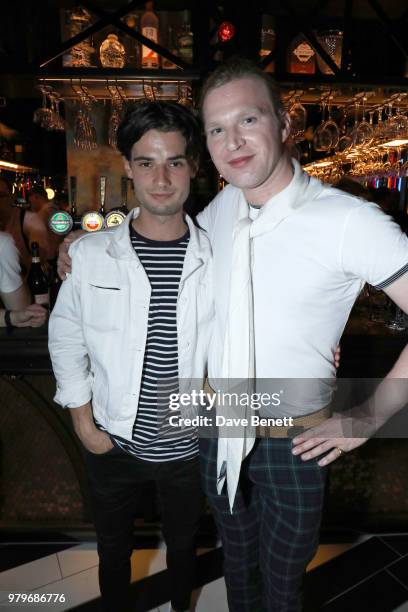 Jack Brett Anderson and Henry Conway attend the VIP launch of Puttshack in West London, celebrating a 'hole' new night out, on June 20, 2018 in...