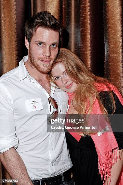 Yardbirds' guitarist Ben King and Genie Award Web host Alexandra Staseson attend the 30th Annual Genie Award Nominee Reception at the Shangri-La...