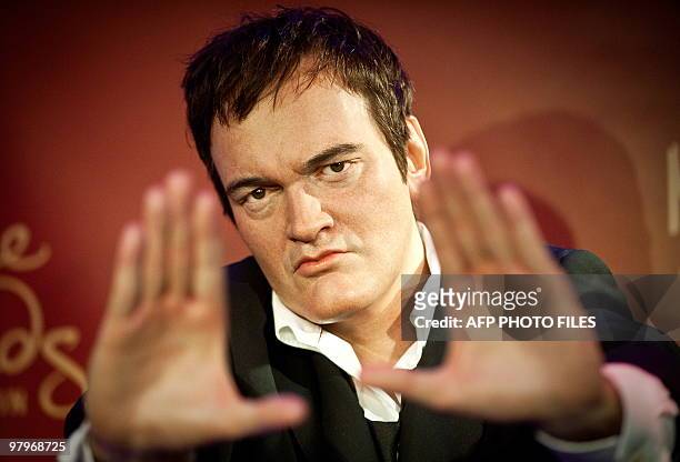 The new wax figure of US director Quentin Tarantino is presented at Madame Tussauds in Berlin on March 23, 2010. AFP PHOTO DDP / TIMUR EMEK GERMANY...