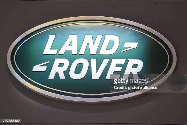March 2018, Switzerland, Geneva: The logo of carmaker Land Rover is displayed during the 2nd Press Day at the 2018 Geneva Motor Show. The Geneva...