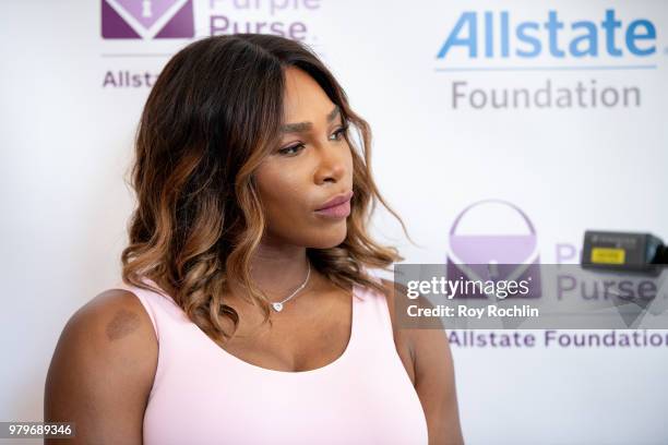 Serena Williams attends the Allstate Foundation Purple Purse and Serena Williams' launch of a national street art campaign to raise domestic violence...