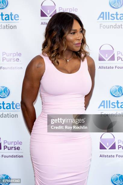 Serena Williams attends the Allstate Foundation Purple Purse and Serena Williams' launch of a national street art campaign to raise domestic violence...