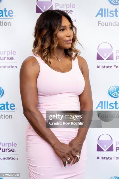 Serena Williams attends the Allstate Foundation Purple Purse and Serena Williams' launch of a national street art campaign to raise domestic violence...