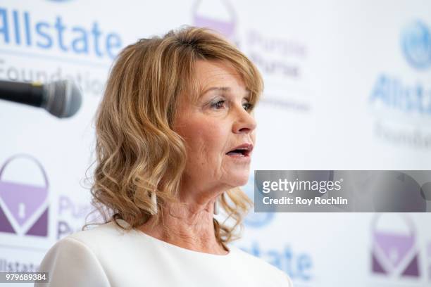 Senior vice president of corporate relations at Allstate Vicky Dinges attends the Allstate Foundation Purple Purse and Serena Williams' launch of a...