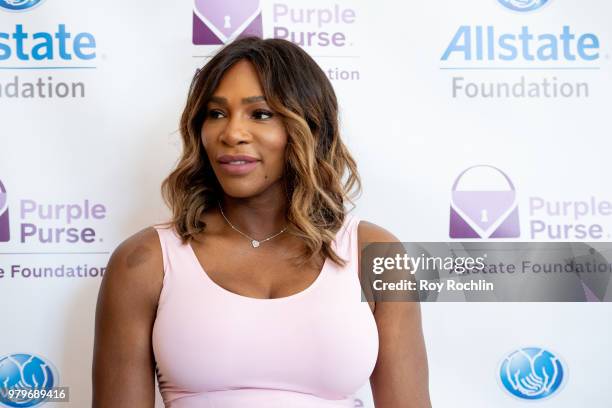 Serena Williams attends the Allstate Foundation Purple Purse and Serena Williams' launch of a national street art campaign to raise domestic violence...