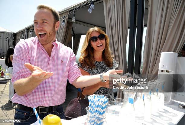 Los Angeles wellness pro Paul Zahn and Silamith Maclean participate in a taste test conducted by SodaStream to see if they can tell the difference...
