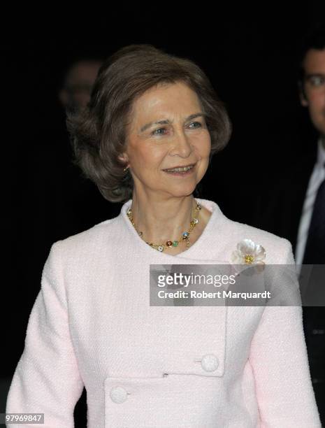 Queen Sofia of Spain attends a 'La Caixa' scholarship awards at the La Caixa headquarters on March 23, 2010 in Barcelona, Spain.