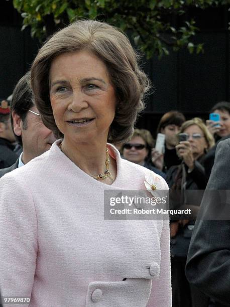 Queen Sofia of Spain attends a 'La Caixa' scholarship awards at the La Caixa headquarters on March 23, 2010 in Barcelona, Spain.