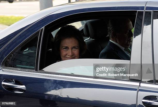 Queen Sofia of Spain attends a 'La Caixa' scholarship awards at the La Caixa headquarters on March 23, 2010 in Barcelona, Spain.