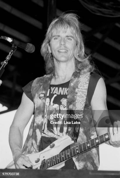 Tommy Shaw performs with The Damn Yankees on July 22, 1990 in Allentown, Pennsylvania.