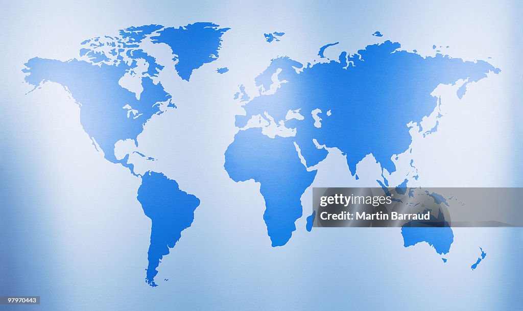 Close up of world map