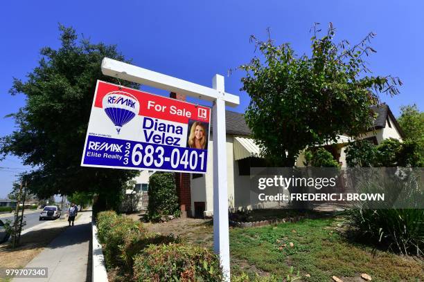 Property for sale in Alhambra, California on June 20, 2018 where home prices hit a record high in May as sales dipped. - According to figures from...