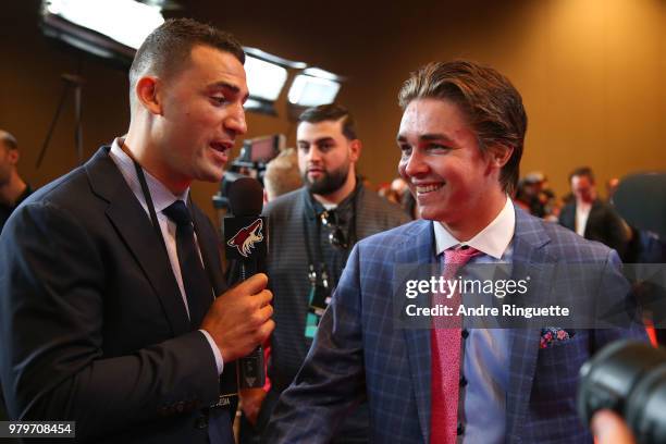 Clayton Keller of the Arizona Coyotes arrives at the 2018 NHL Awards presented by Hulu at the Hard Rock Hotel & Casino on June 20, 2018 in Las Vegas,...