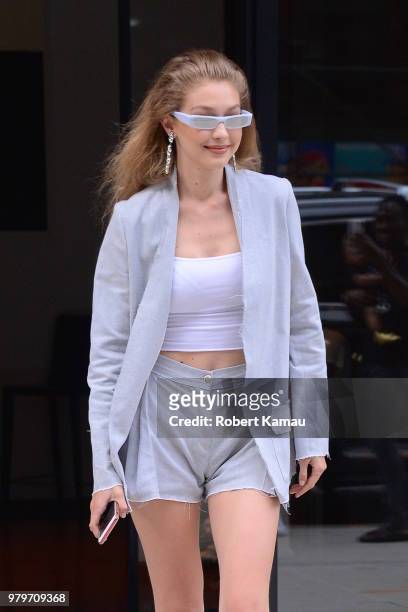 Gigi Hadid seen out and about in Manhattan on June 20, 2018 in New York City.