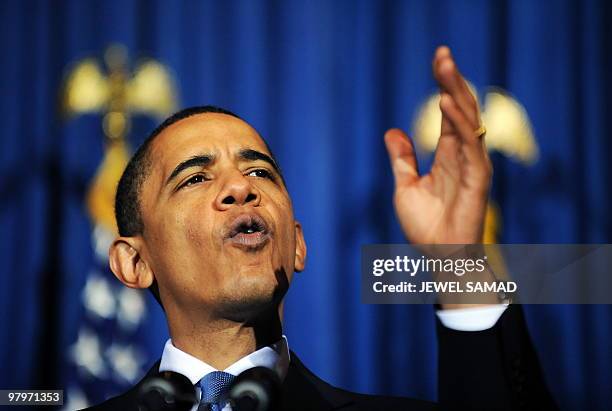 President Barack Obama speaks during a rally celebrating the passage and signing into law of the Patient Protection and Affordable Care Act health...