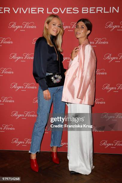 Juliane Diesner and Vicky Heiler attend the 'Roger Vivier Loves Berlin' event at Soho House on June 20, 2018 in Berlin, Germany.