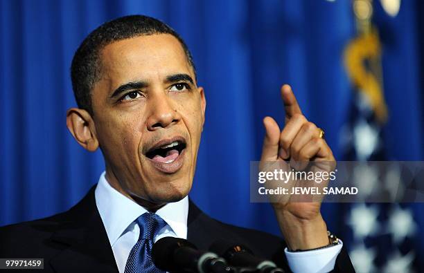 President Barack Obama speaks during a rally celebrating the passage and signing into law of the Patient Protection and Affordable Care Act health...