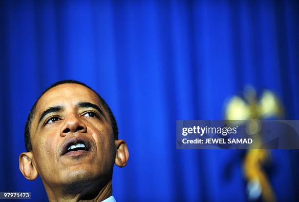 President Barack Obama speaks during a rally celebrating the passage and signing into law of the Patient Protection and Affordable Care Act health...