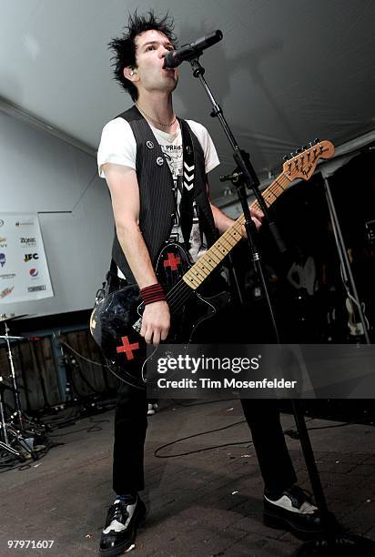 Deryck Whibley of Sum 41 performs at Maggie Mae's nightclub as part of Day Three of SXSW 2010 on March 19, 2010 in Austin, Texas.