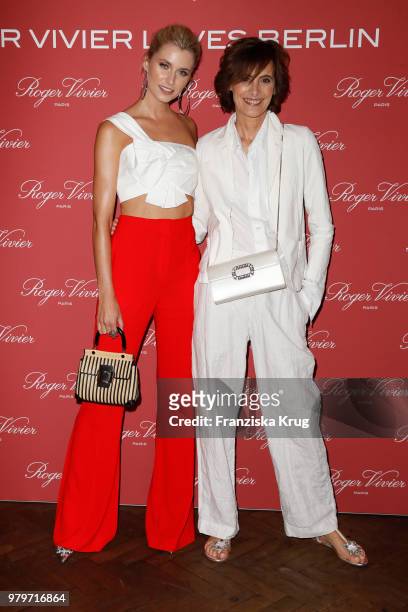 Lena Gercke and Ines de la Fressange attend the 'Roger Vivier Loves Berlin' event at Soho House on June 20, 2018 in Berlin, Germany.