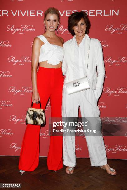 Lena Gercke and Ines de la Fressange attend the 'Roger Vivier Loves Berlin' event at Soho House on June 20, 2018 in Berlin, Germany.