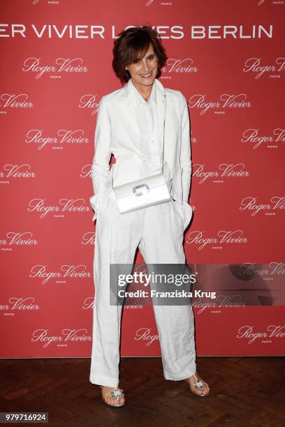 Ines de la Fressange attends the 'Roger Vivier Loves Berlin' event at Soho House on June 20, 2018 in Berlin, Germany.