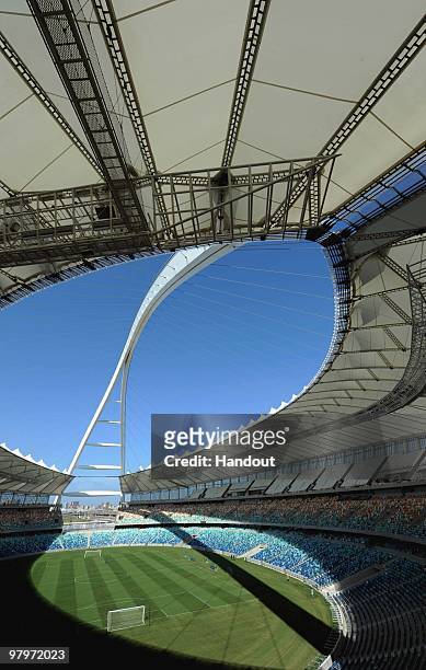 Genaral view of Moses Mabhida Stadium during the Fifa final Inspection tour on March 23, 2010 in Durban, South Africa.