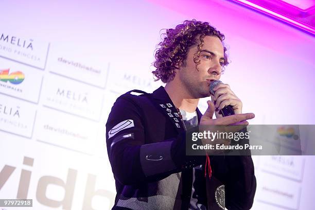 Singer David Bisbal attends 'Sin Mirar Atras' Spanish Tour press conference at Princesa Hotel on March 23, 2010 in Madrid, Spain.