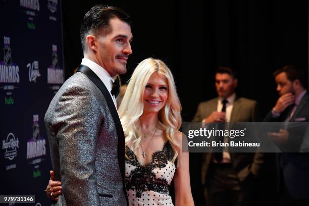 Brian Boyle of the New Jersey Devils arrives at the 2018 NHL Awards presented by Hulu at the Hard Rock Hotel & Casino on June 20, 2018 in Las Vegas,...