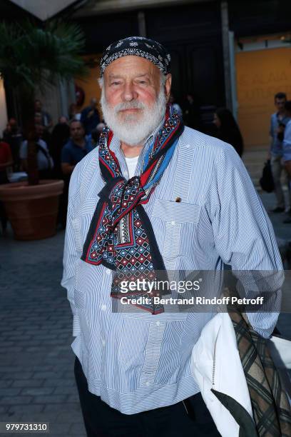 Photographer Bruce Weber signs the book "Azzedine, Bruce and Joe" at Galerie Azzedine Alaia on June 20, 2018 in Paris, France