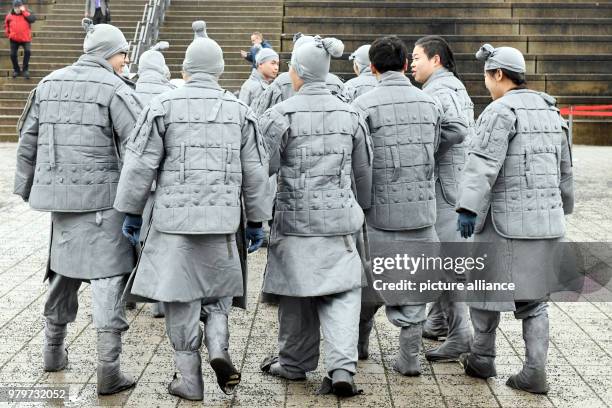 Members of the Thai folklore group walk over the fair site during the International Tourism Fair , in Berlin, Germany, 08 March 2018. Photo: Maurizio...