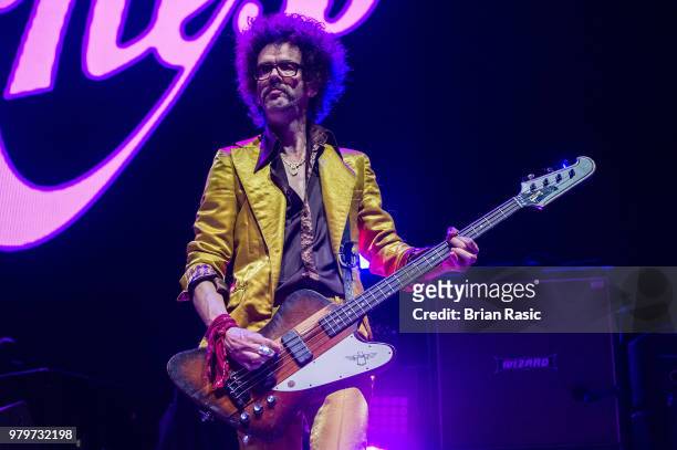 Frankie Poullain of The Darkness performs live on stage at Wembley Arena on June 20, 2018 in London, England.