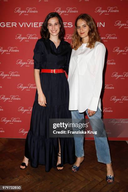 Nine D'Urso and Violette D'Urso attend the 'Roger Vivier Loves Berlin' event at Soho House on June 20, 2018 in Berlin, Germany.