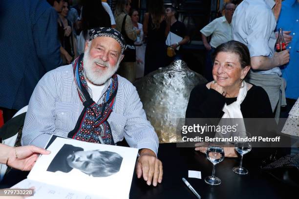 Bruce Weber and his wife attend photographer Bruce Weber signs the book "Azzedine, Bruce and Joe" at Galerie Azzedine Alaia on June 20, 2018 in...