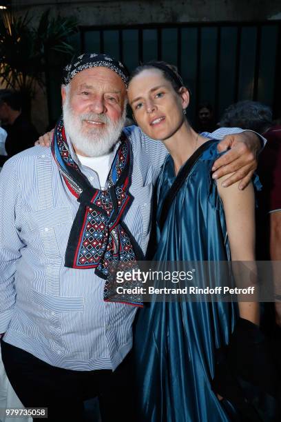 Bruce Weber and model Stella Tennant attend photographer Bruce Weber signs the book "Azzedine, Bruce and Joe" at Galerie Azzedine Alaia on June 20,...