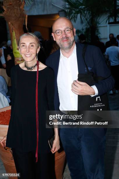 Carla Sozzani and Director of 'Musee d'Art Moderne de la Ville de Paris', Fabrice Hergott attend photographer Bruce Weber signs the book "Azzedine,...