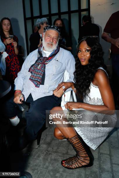 Bruce Weber and model Naomi Campbell attend photographer Bruce Weber signs the book "Azzedine, Bruce and Joe" at Galerie Azzedine Alaia on June 20,...