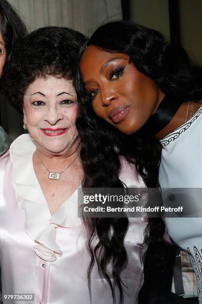 Player of castanets Lucero Tena and model Naomi Campbell attend photographer Bruce Weber signs the book "Azzedine, Bruce and Joe" at Galerie Azzedine...