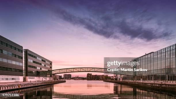 aalborg university at sunset, aalborg, copenhagen, denmark - aalborg fotografías e imágenes de stock