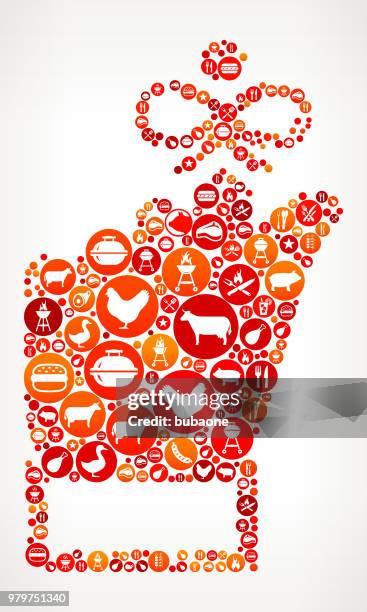reminder barbecue party icon pattern background - chef hands stock illustrations