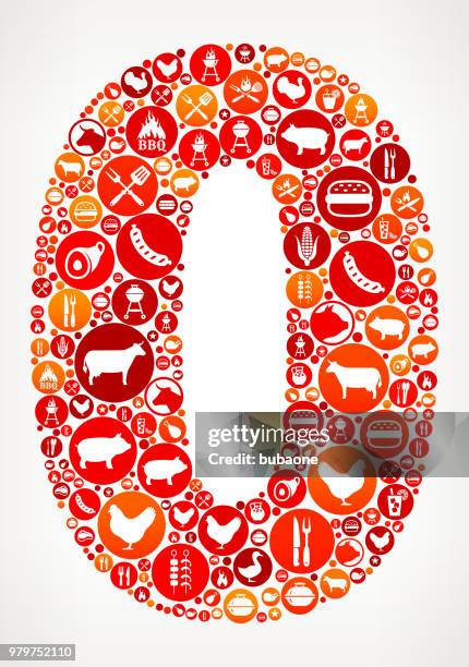 number 0 barbecue party icon pattern background - zero fat icon stock illustrations